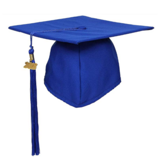 Matte Royal Blue Graduation Cap Only - No Tassel