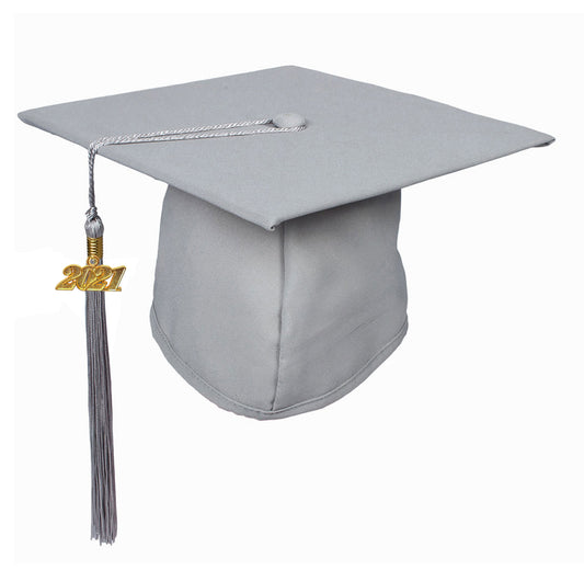 Matte Gray (Silver) Graduation Cap - NO TASSEL