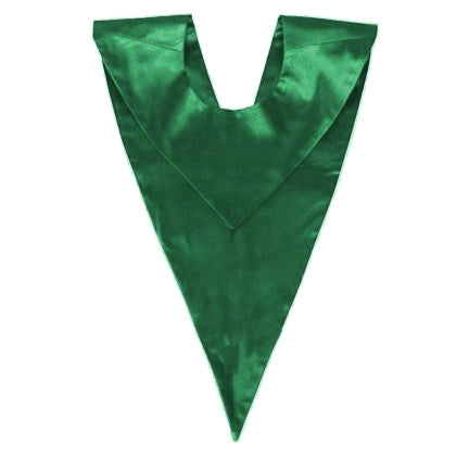 Custom Green Graduation V-Stole - Hunter Green